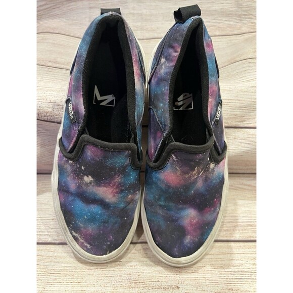 Vans Asher Galaxy Classic Slip On Shoes Sneaker Space Stars Kids Size 1 - Picture 1 of 7